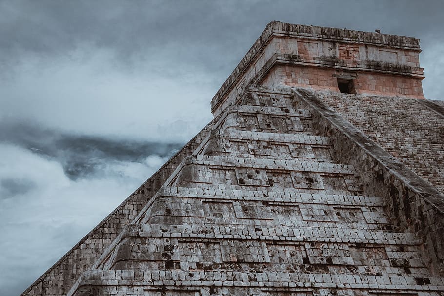 chichen itza, coba, mayan, ruins, mexico, pyramid, architecture, built structure, sky, cloud - sky