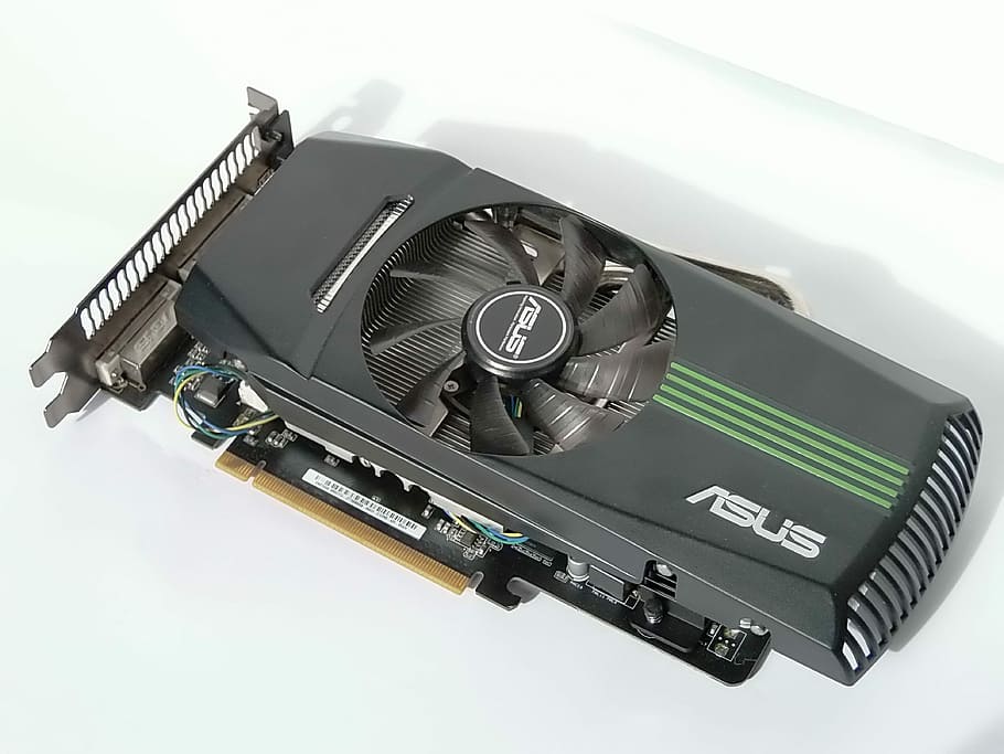 black, asus graphics card illustration, Graphics Card, White, Paper, card, white, paper, technology, computer, connection