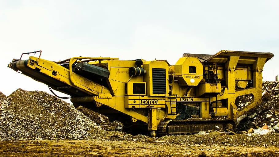 crusher, heavy machine, yellow, equipment, construction, machinery, bulldozer, earth Mover, construction Machinery, construction Industry