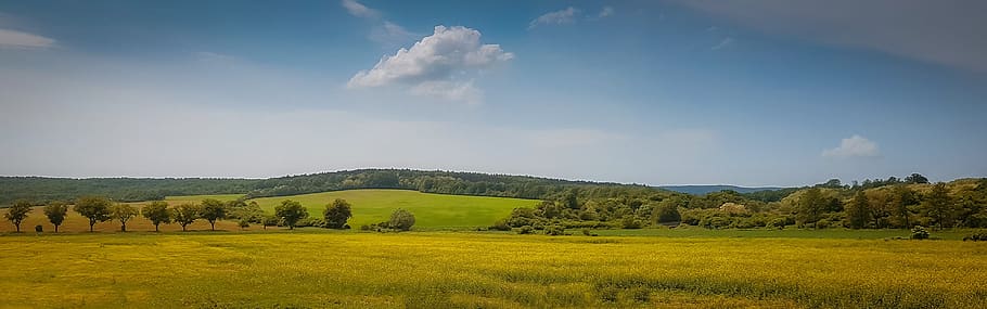 nature, panorama, slovakia, fields, meadows, pasture, gemer, clouds, the sky, forest