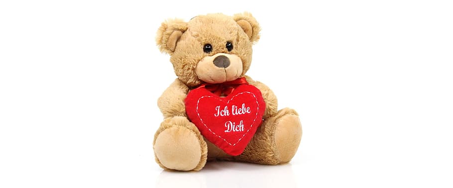 brown, bear, plush, toy, teddy bear, furry teddy bear, heart, toys, i love you, soft toy