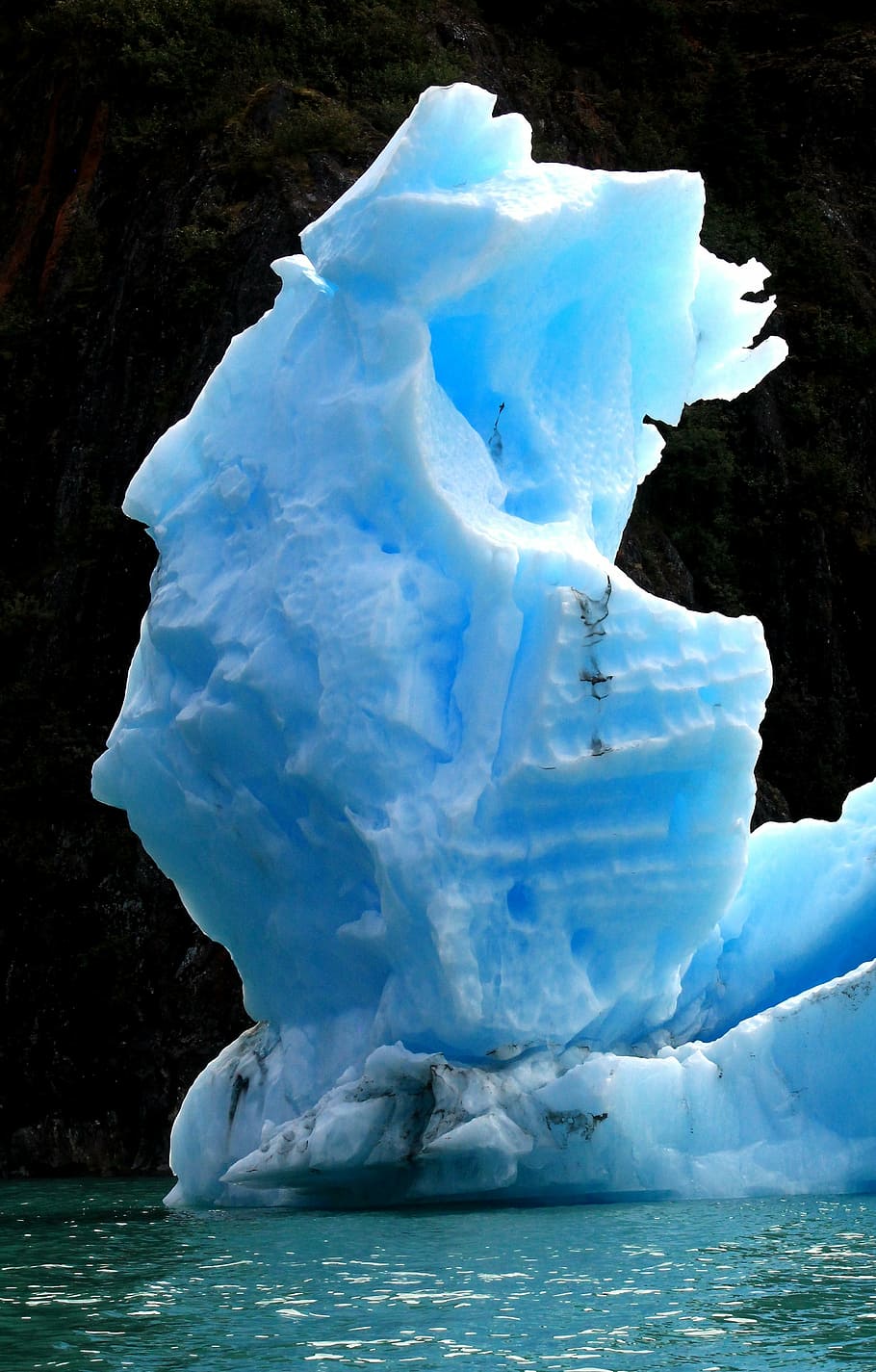 es burg, gunung es, biru, fjord, beku, mengambang, glasial, es, air, alam