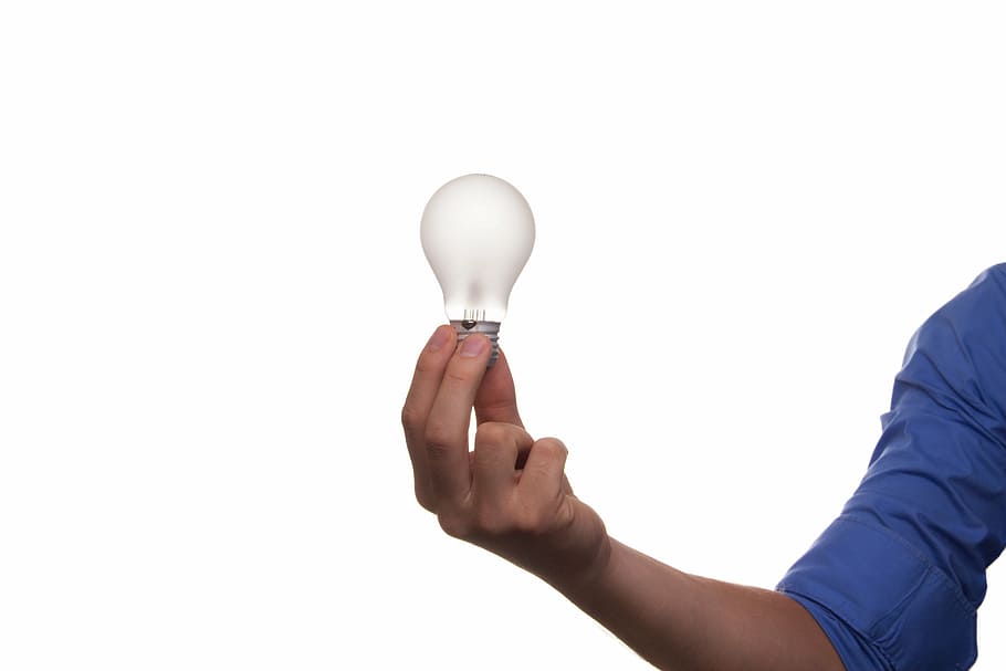 lâmpada clara, lâmpada, idéia, pêra, vista, pensamento, inspiração, eletricidade, energia, econômico