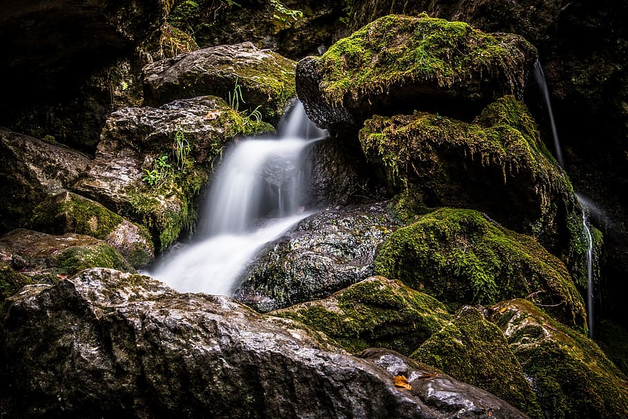 low, exposure photo, waterfalls, water, waterfall, nature, landscape, small waterfall, waters, forest