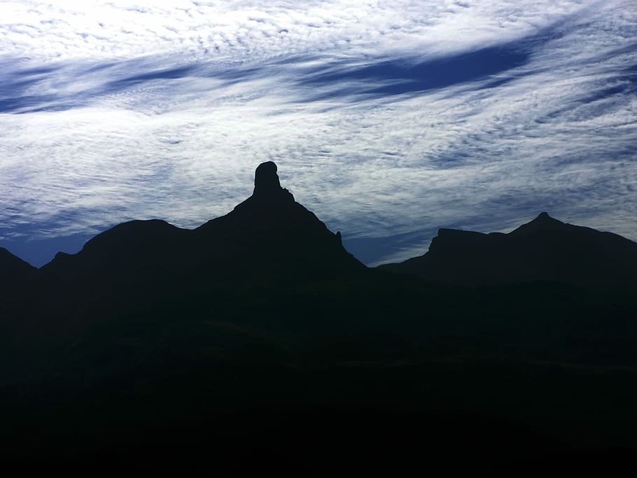 Mountain, Sahyadri, Maharashtra, silhouette, landscape, rough, sky, cloud - sky, outdoors, scenics