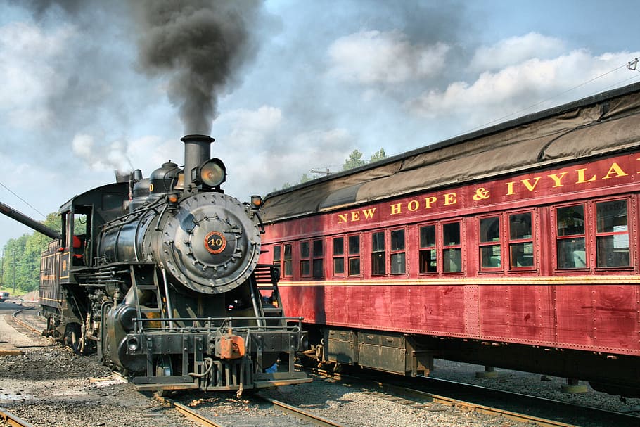기관차, 기차, 교통, 엔진, 선로, 여행, 화물, 석탄, 역사적인, 레일