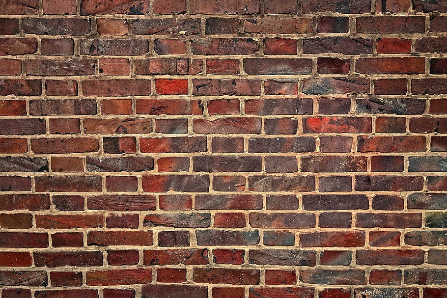 brown brick wall, wall, brick wall, red brick wall, weathered, old, aged, masonry, seam, mortar