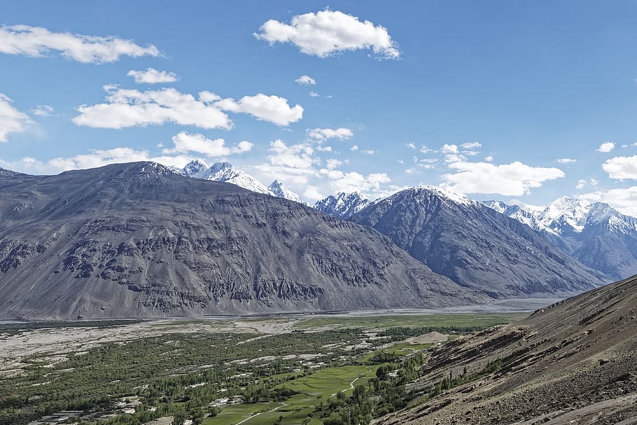 tajikistan, province of mountain-badakhshan, pamir, hindu kush, high mountains, the pamir valley, landscape, mountains, snow, clouds