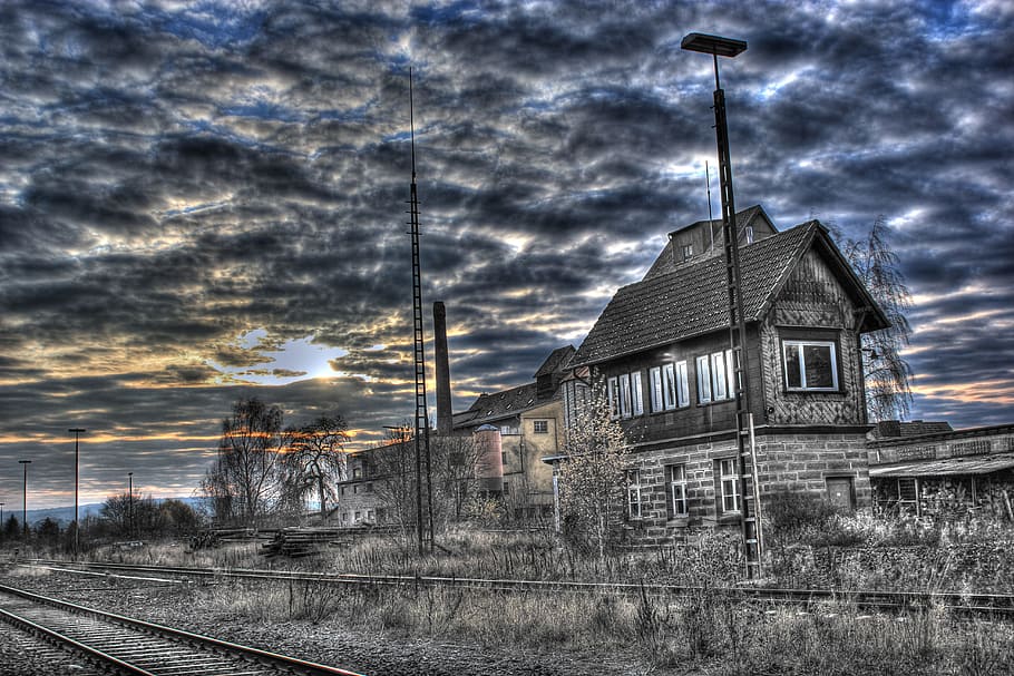 signal box, old, railway station, old signal box, railway, old worn out, old technology, platform, past, mechanically