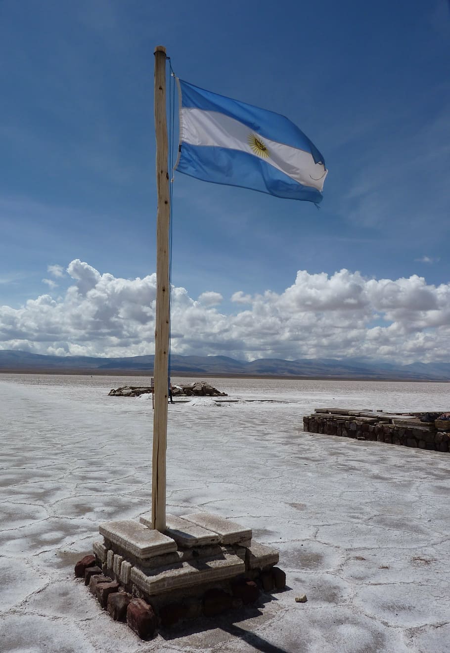 argentine, flag, salt lake, landscape, scenery, natural, outdoor, environment, view, scenic
