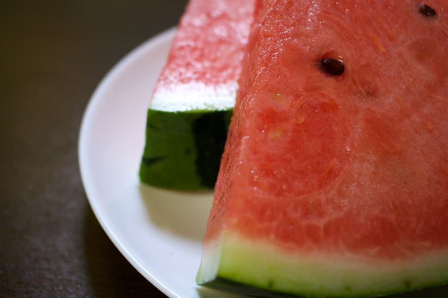 semangka, buah, musim panas, hijau, merah, makanan dan minuman, makanan, makan sehat, kesegaran, merapatkan