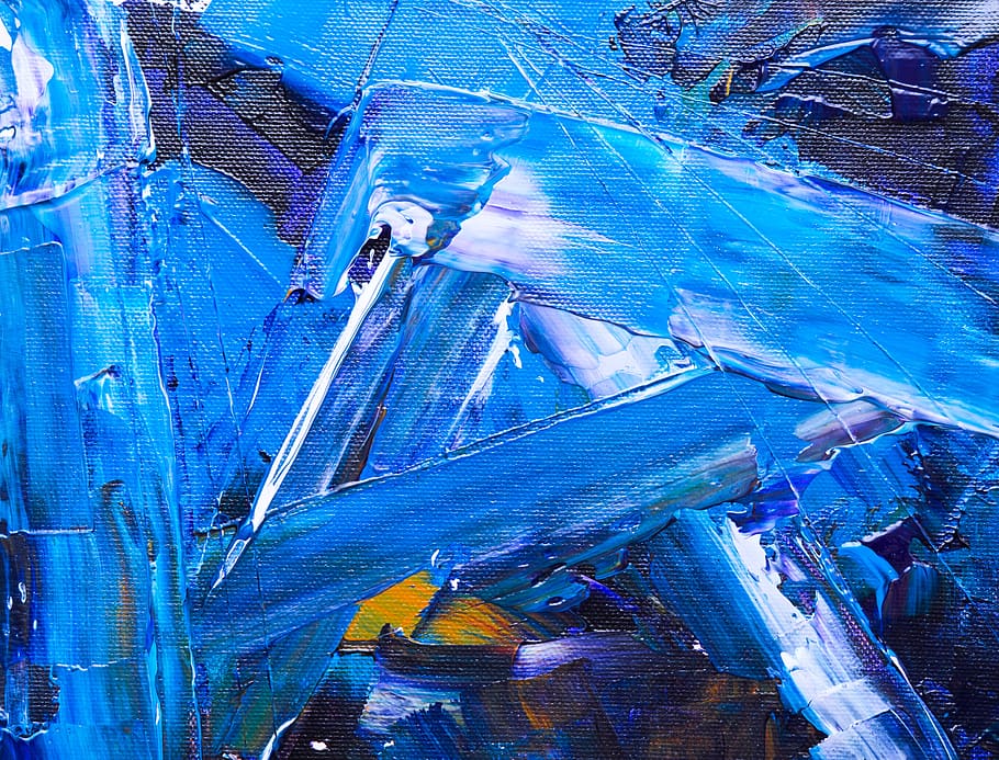 blue, paint, art, close up, canvas, texture, hd wallpaper, acrylic, brushstroke, brush