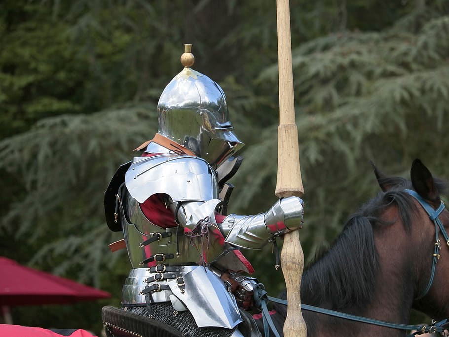 ksatria, Abad Pertengahan, kuda, baja, cerita, pedang, historis, logam, tua, perlindungan