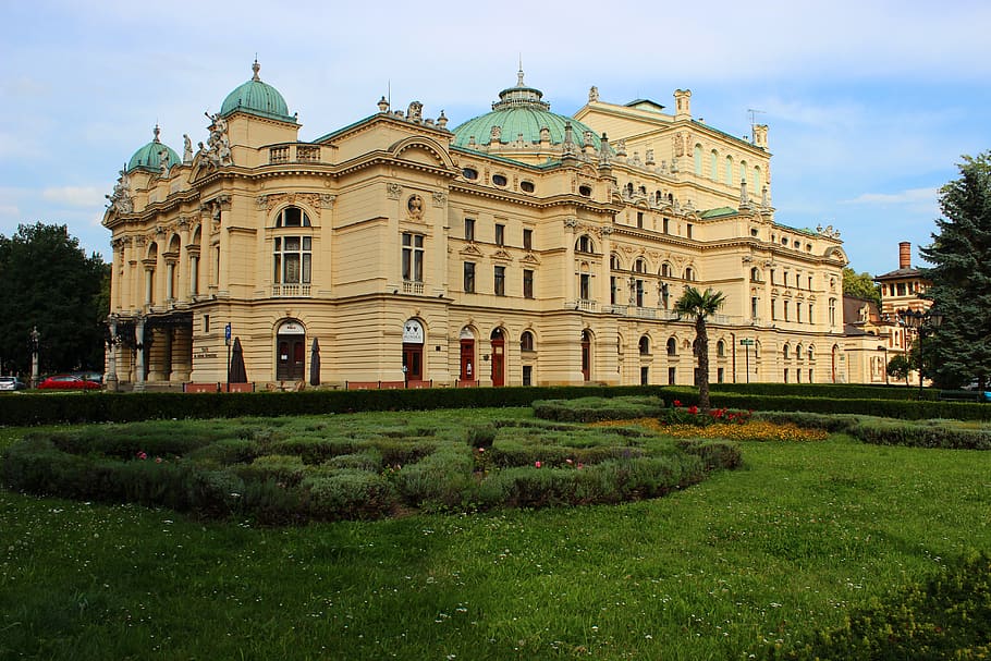 o teatro, juliusz eslovaco em cracóvia, cultura, arquitetura, monumentos, prédios antigos, prédio antigo, turismo, a arte de, história