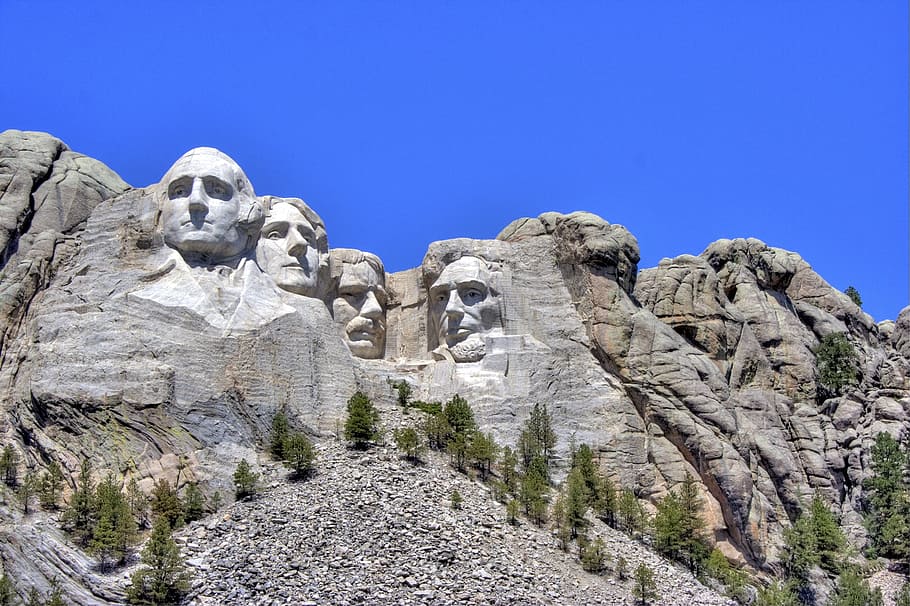 Gunung Rushmore, Taman Nasional, Taman, South, South Dakota, Amerika Serikat, peringatan, gunung, ukiran, tengara