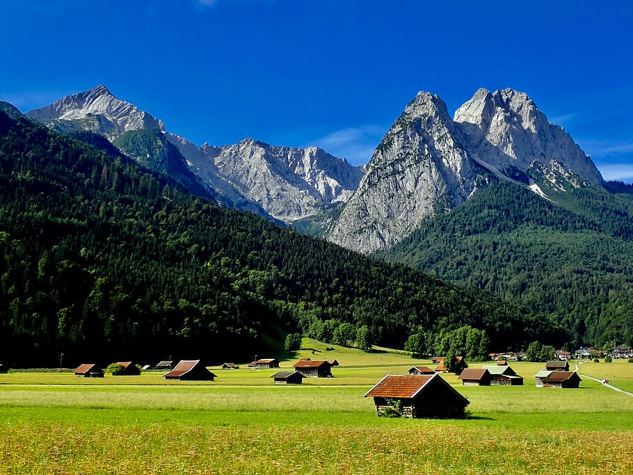 alpino, montañas de wetterstein, montañas, waxenstein, alpspitze, paisaje de montaña, baviera, garmisch, naturaleza, alemania