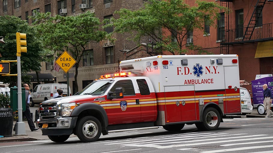 新しい, ニューヨーク市, 救急車, えー, 写真, パブリックドメイン, 米国, 車両, 緊急サービス, 緊急サービスおよび救助占領