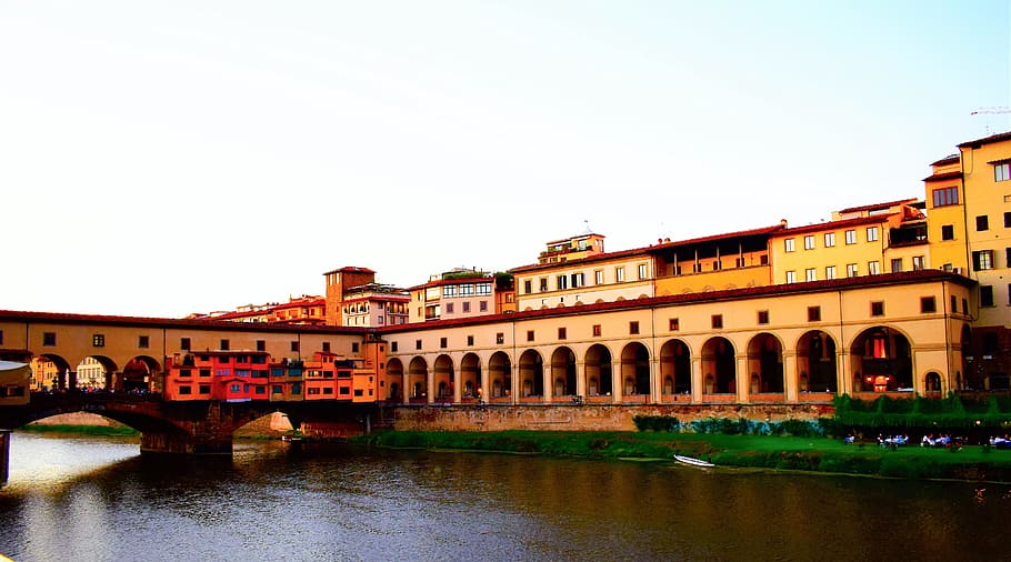 florence, bridge, tuscany, architecture, river, firenze, arhitecture, vassari, corridor, history