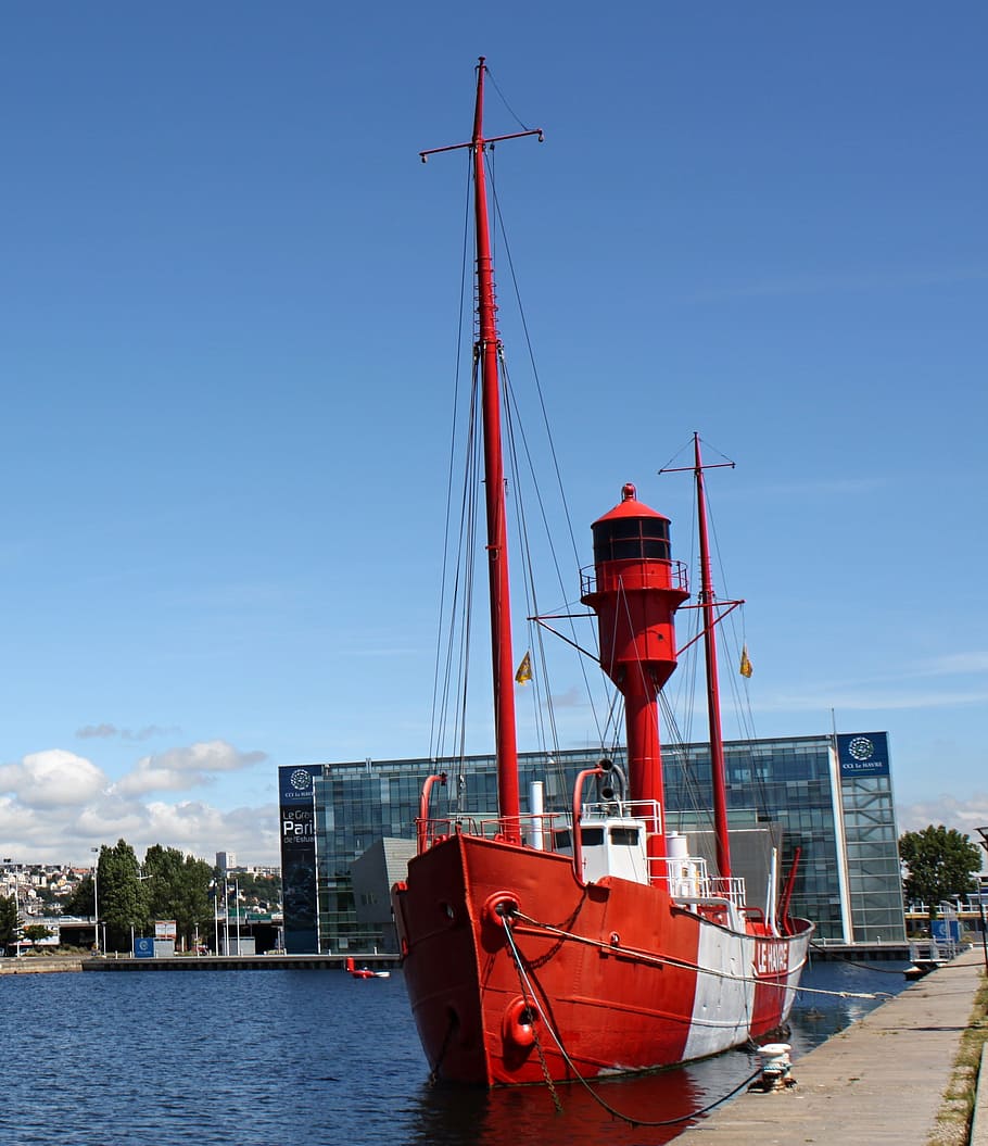 Lightship, Le Havre, France, Ship, Water, boot, summer, channel, nautical Vessel, harbor