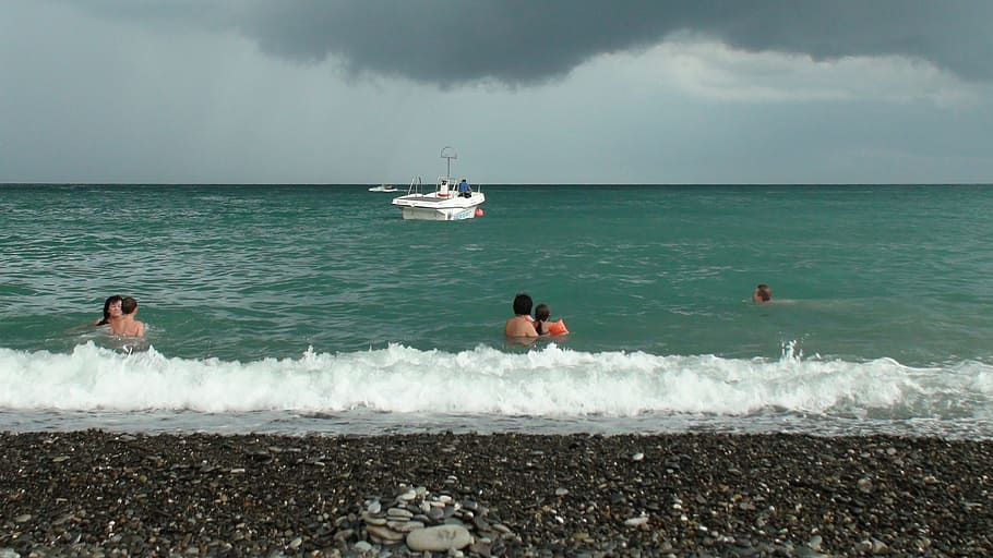 海 ボート ビーチ 波 泡 水 水上の地平線 自然の美しさ 船舶 空 Pxfuel