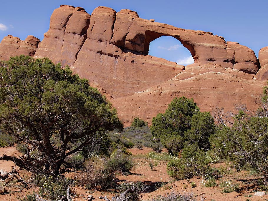 Wilson Arch, Arches National Park, rojo, rocas, utah, EE. UU., Paisaje, naturaleza, suroeste de EE. UU., Puente natural