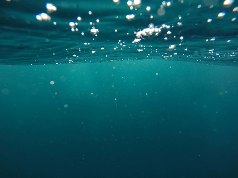 underwater photography, blue, underwater, photography, nature, water, ocean, sea, bubbles, surface