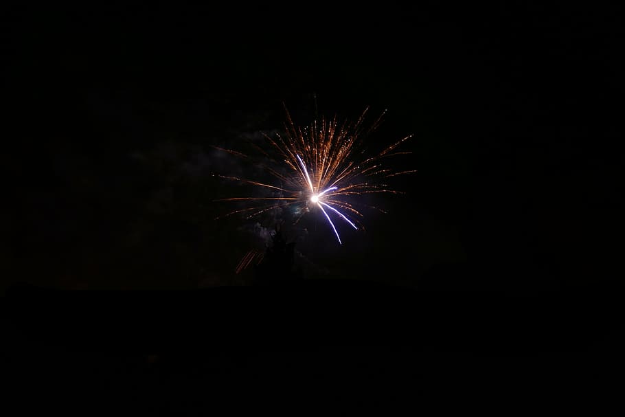 kembang api, malam, malam tahun baru, roket, acara, perayaan, diterangi, gerakan, seni budaya dan hiburan, paparan panjang