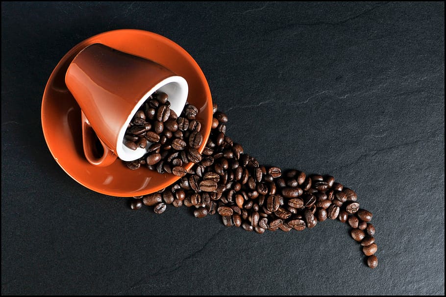 biji kopi, cangkir teh, piring, kopi, cangkir, cangkir kopi, kacang, kafein, espresso, minuman