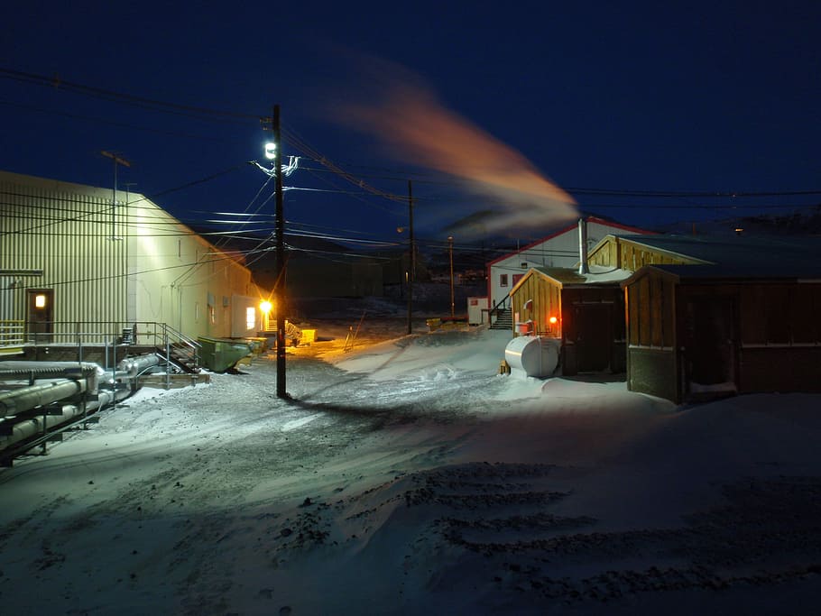 Галлахер, Бар, Антарктида, Сумерки, Галлахера, зима, 2009, холодная температура, снег, ночь