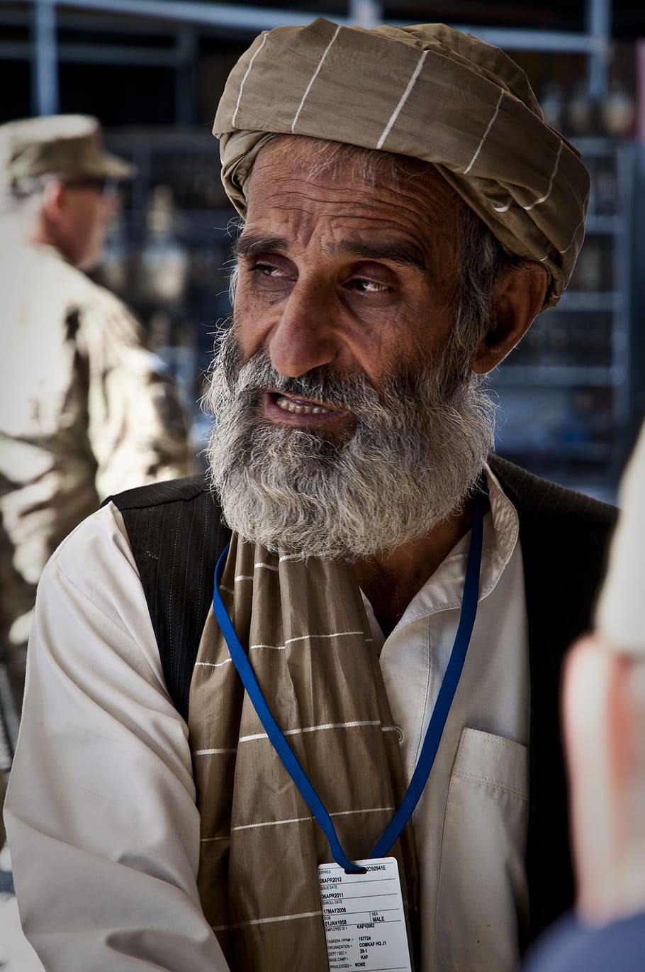 old man, beard, aging, afghanistan, facial hair, clothing, portrait, one person, senior adult, adult