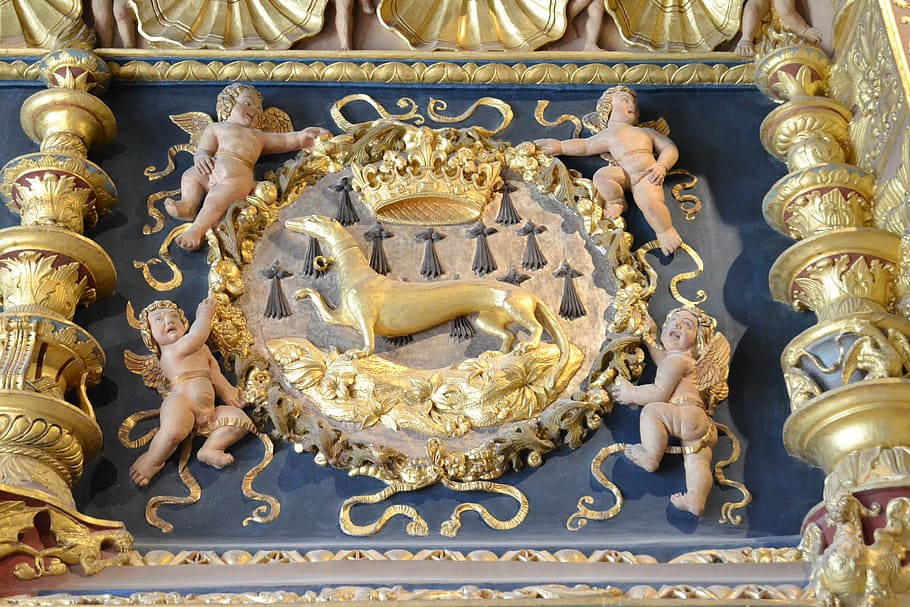 Hermine, lambang raja, château de blois, istana françois i, blois, istana kerajaan, istana raja, mahkota, penyepuhan emas, malaikat