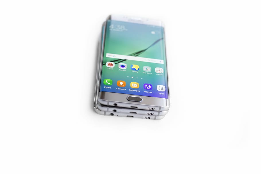 silver samsung smartphone, silver, titanium, samsung, galaxy, s, edge, smartphone, technology, gadgets