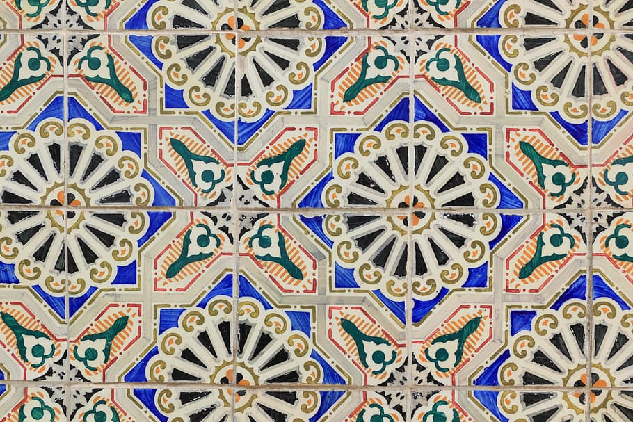 Ceramic, Portugal, Tiles, Wall, Covering, regular, pattern, architecture, decoration, mosaic