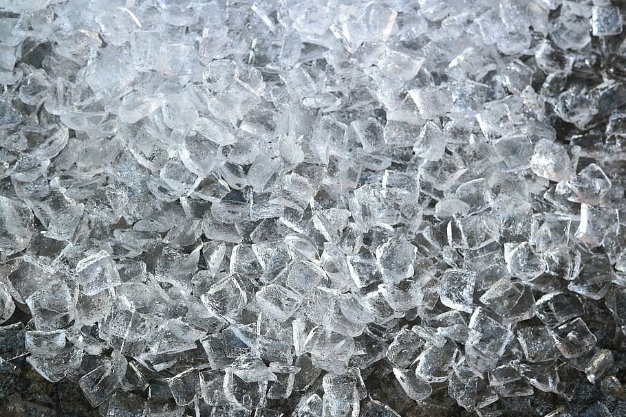 tabung es banyak, es batu, es, beku, transparan, meleleh, es dingin, dingin, bingkai penuh, latar belakang