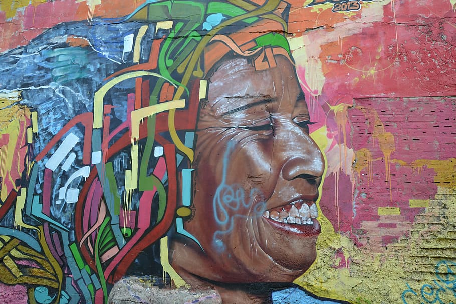 wall art, woman, face, colombia, colombian, south america, graffiti, painting, drawing, artwork