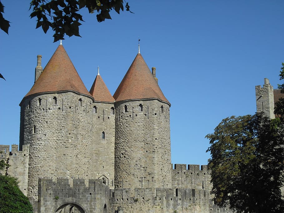 carcassonne, puri, situs warisan dunia, arsitektur, struktur yang dibangun, bangunan eksterior, langit, masa lalu, sejarah, bangunan