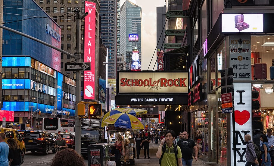 road, city, tourism, billboard, neon, tourist, urban, broadway, nyc, new york