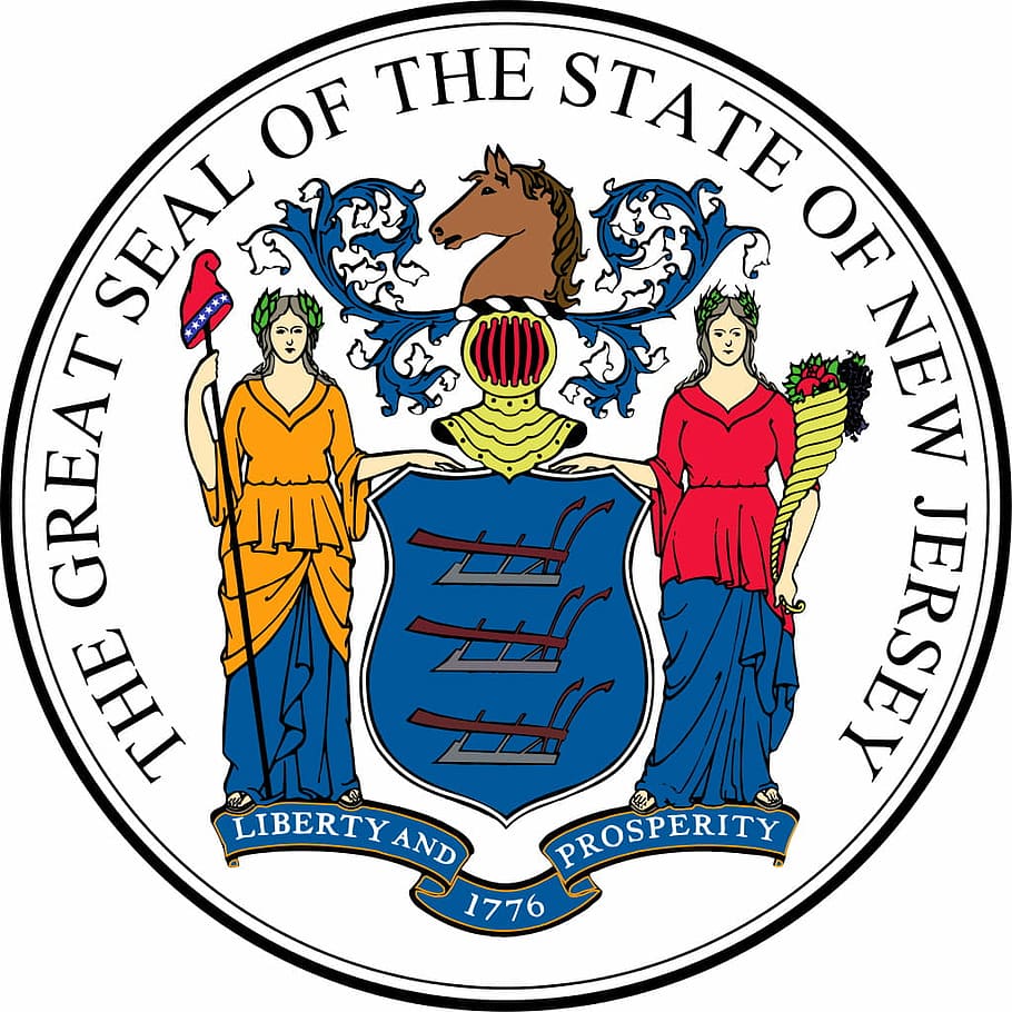 segel, baru, jersey, Segel New Jersey, lambang, foto, jersey baru, domain publik, simbol, Amerika Serikat