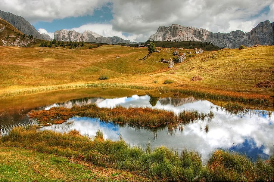 antena, vista, campo, Dolomitas, Val Gardena, Naturaleza, paisaje, Tirol del sur, montañas, alpino