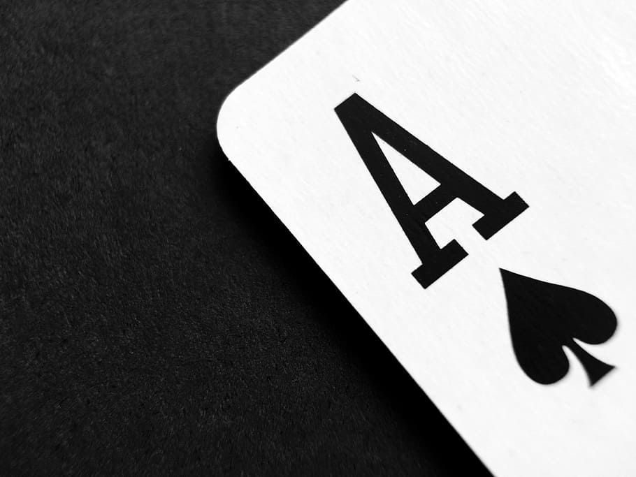 ace, spade, black, textile, card, poker, game, casino, gambling, bet
