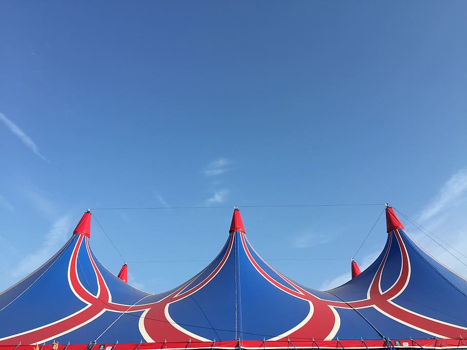 lowlands, tent, air, skies, blue, tents, sky, nature, day, red