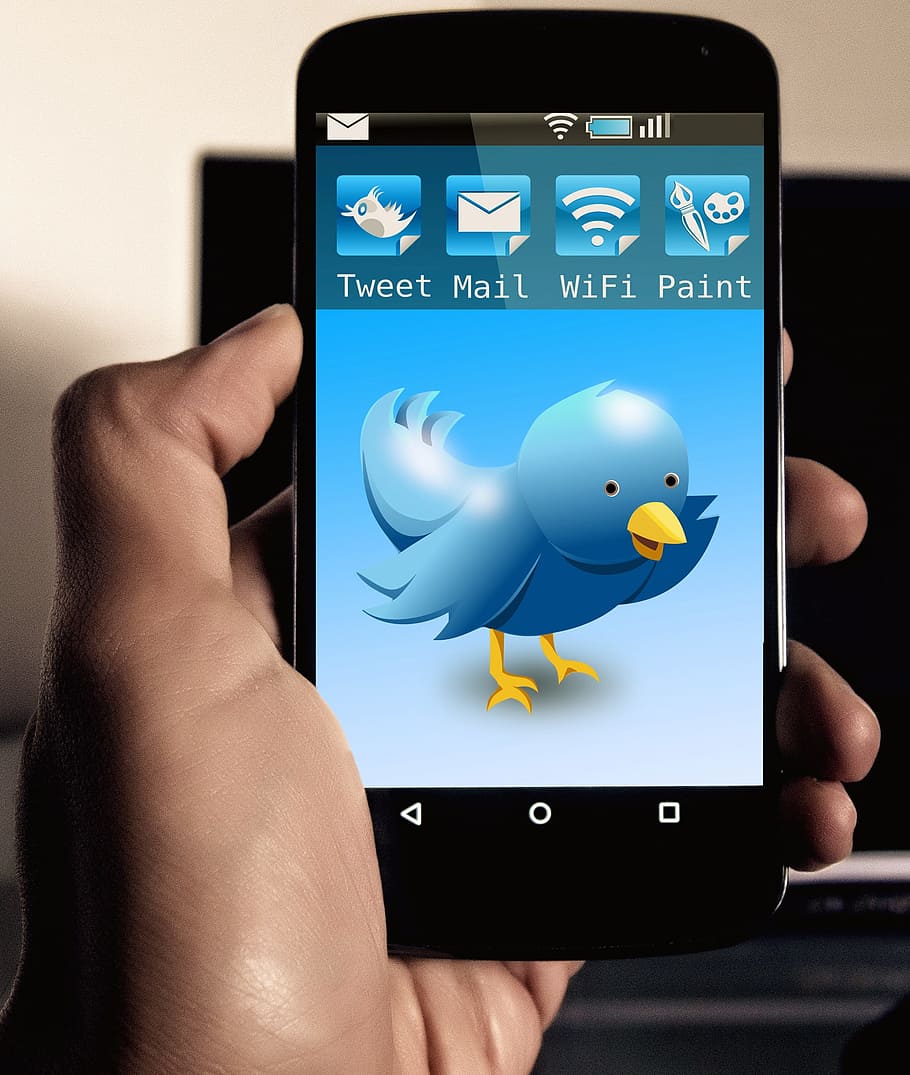 hitam, smartphone Android, menampilkan, aplikasi twitter, android, smartphone, twitter, aplikasi, tweet, ponsel
