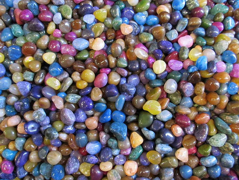 pebbles, colorful, polished, stones, rocks, landscaping, texture, natural, smooth, colors