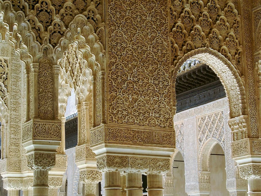 Alhambra, Granada, Andalusia, arsitektur, arab, lengkungan, seni muslim, struktur buatan, sejarah, kolom arsitektur