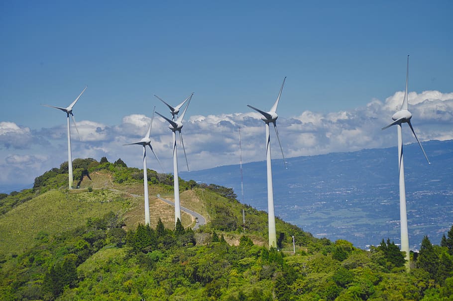 energy, generator, wind farm, renewable, turbine, sustainability, costa rica, propeller, wind turbine, environmental conservation
