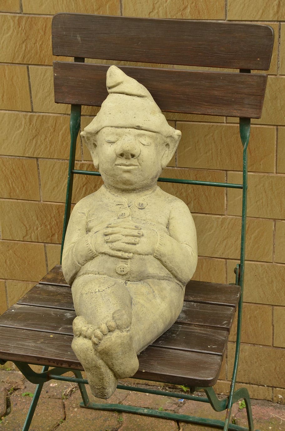 Image, Gnome, Sleep, Lazy, Chair, Sit, rest, statue, sculpture, indoors