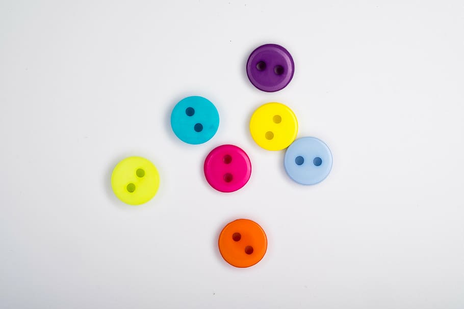 assorted-color clothes button lot, buttons, colored buttons, colored scattering, bright, joy, holiday, sew, congestion, a bunch of
