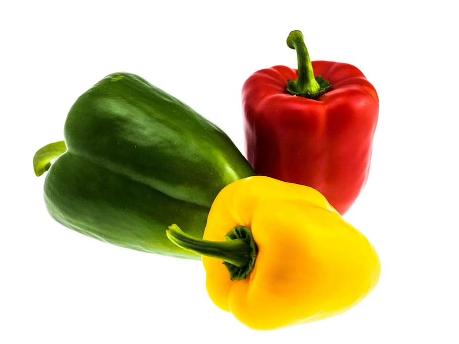 yellow, green, red, bell peppers, Paprika, Vegetables, Red Pepper, Food, green peppers, sweet peppers