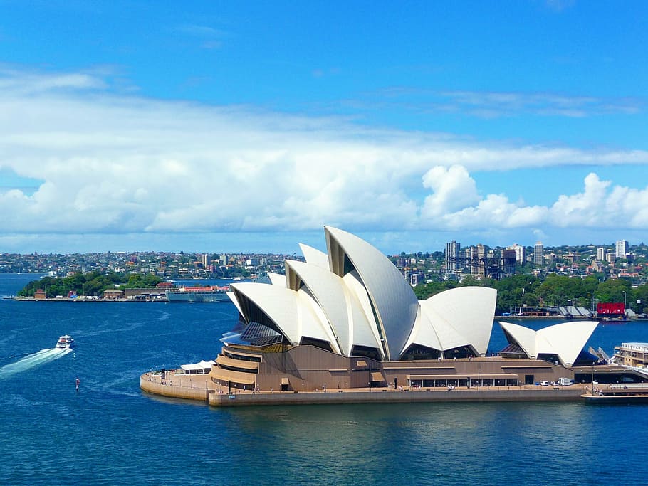 Australia, Sydney, ópera, Sydney Opera House, arquitectura, famoso lugar, Nueva Gales del Sur, puerto, exterior del edificio, estructura construida