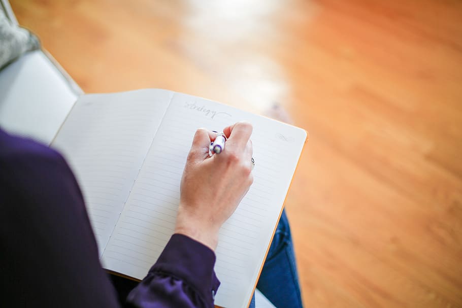 writing, hand, note, pen, paper, notebook, woman, female, diary, work